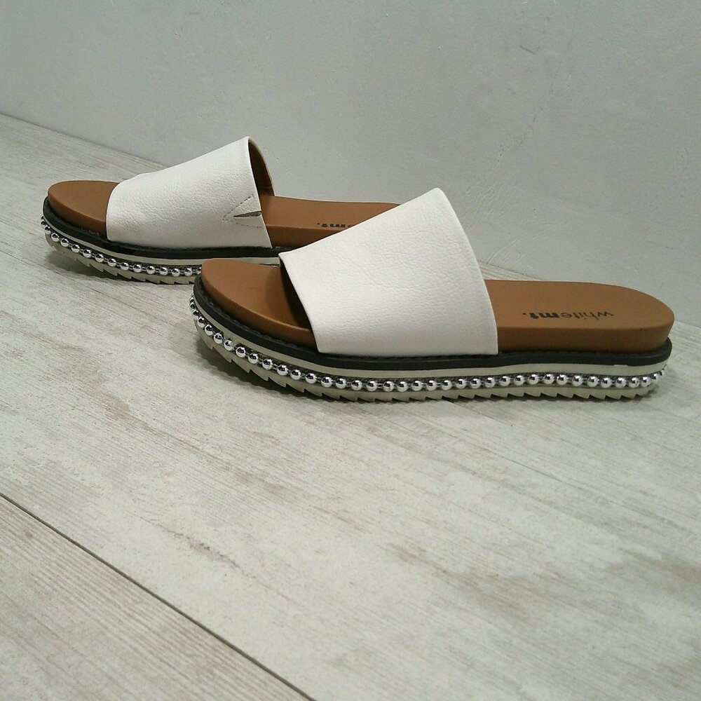 White Mt. Mountain Bronte Studded Platform Slide Mule Sandals Size 5.5 M - Picture 8 of 9
